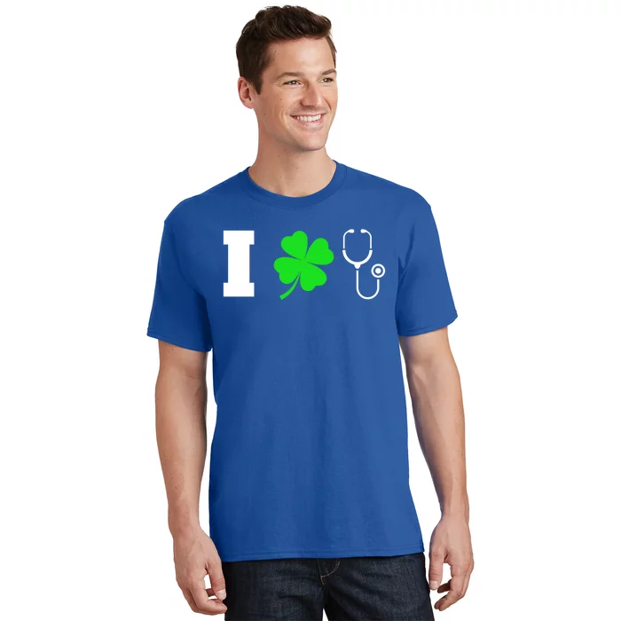 Funny St Patricks Day Nurse Design Gift I Love Nursing Gift T-Shirt