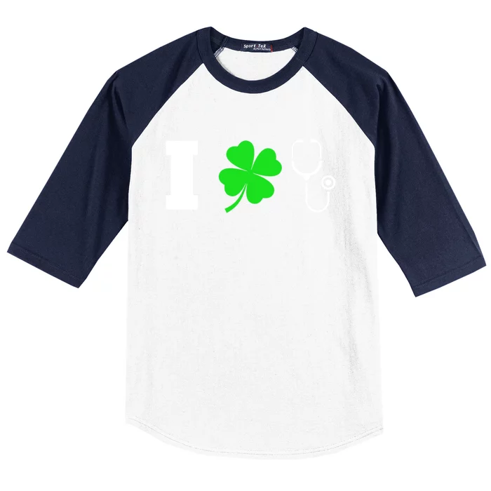 Funny St Patricks Day Nurse Design Gift I Love Nursing Gift Baseball Sleeve Shirt