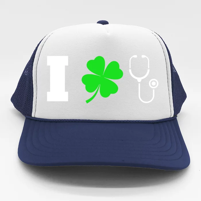 Funny St Patricks Day Nurse Design Gift I Love Nursing Gift Trucker Hat