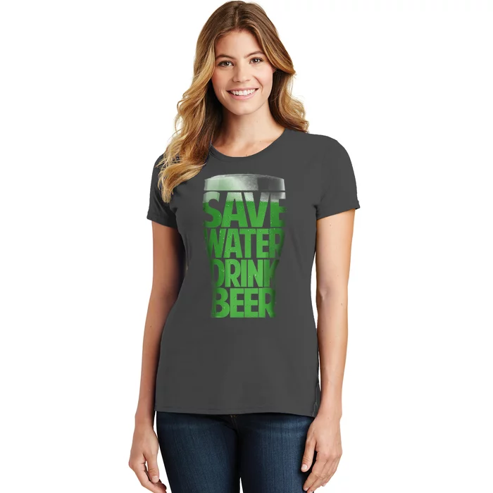 Funny St Patricks Day Save Water Drink Green Beer Irish Gift Women's T-Shirt