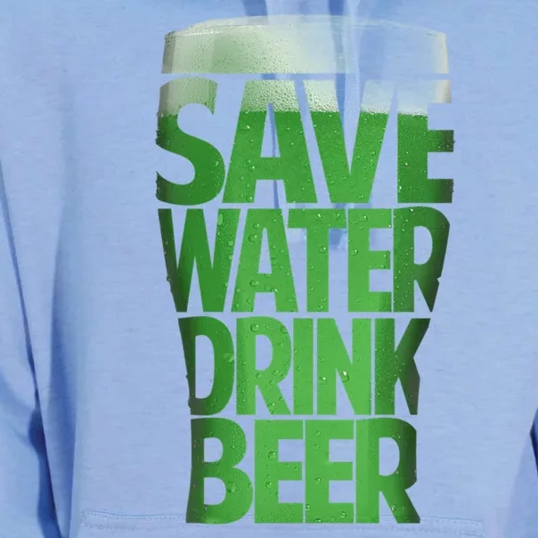 Funny St Patricks Day Save Water Drink Green Beer Irish Gift Unisex Surf Hoodie