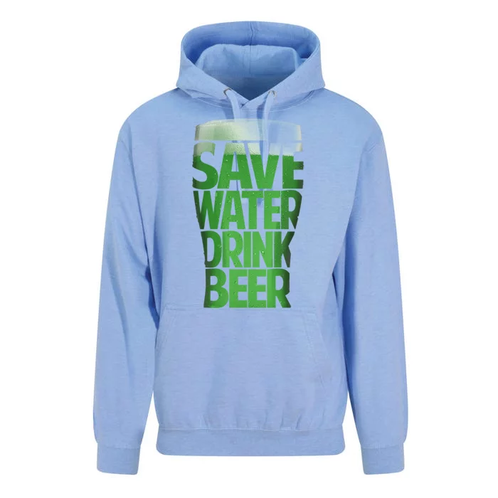 Funny St Patricks Day Save Water Drink Green Beer Irish Gift Unisex Surf Hoodie