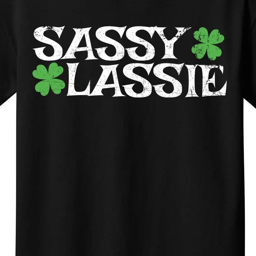 Funny St Pattys Day St Patricks Day Women Sassy Lassie Gift Kids T-Shirt