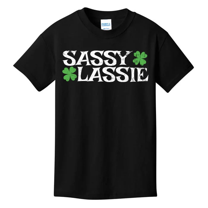 Funny St Pattys Day St Patricks Day Women Sassy Lassie Gift Kids T-Shirt