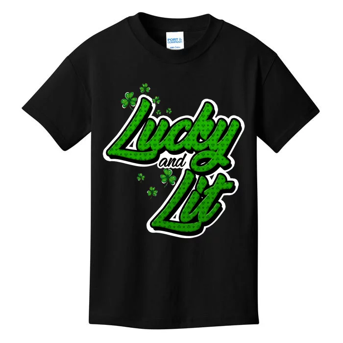 Funny St Paddy's Day Lycky And Lit Kids T-Shirt