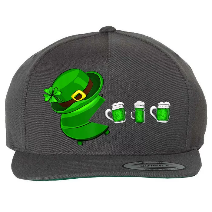 Funny St Patricks Day Shamrock Drinking Beer Gift Wool Snapback Cap