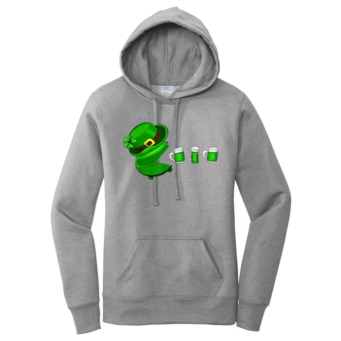 Funny St Patricks Day Shamrock Drinking Beer Gift Women's Pullover Hoodie