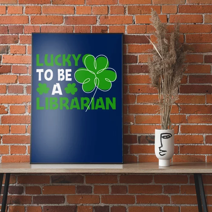 Funny St Patricks Day Librarian Gifts Librarian Shamrock Poster