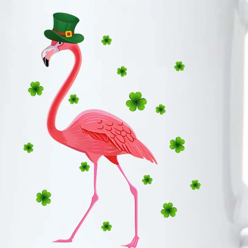 Flamingo St Patricks Day Flamingo Lover Shamrock Black Color Changing Mug