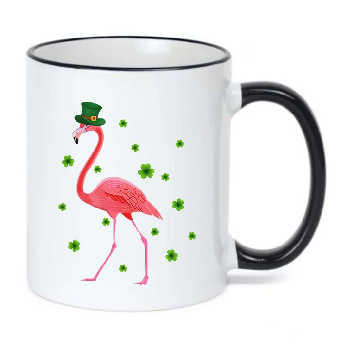 Flamingo St Patricks Day Flamingo Lover Shamrock Black Color Changing Mug