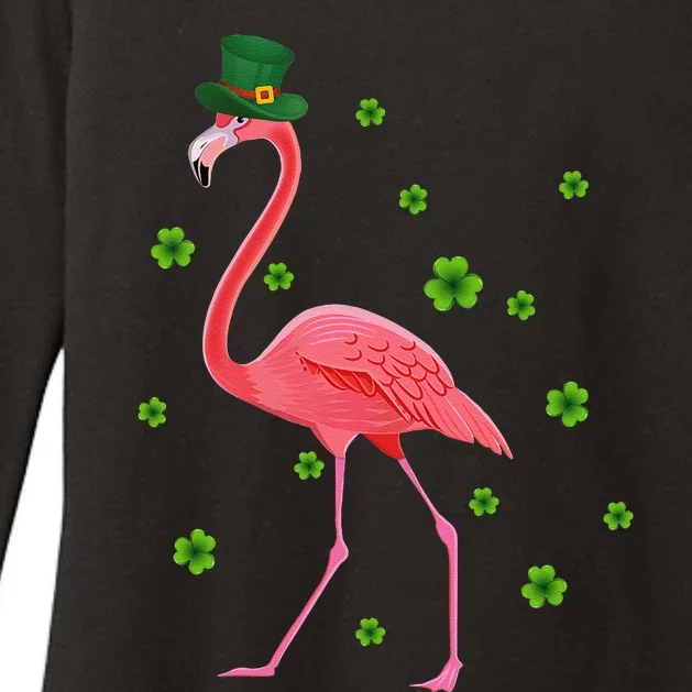 Flamingo St Patricks Day Flamingo Lover Shamrock Womens CVC Long Sleeve Shirt