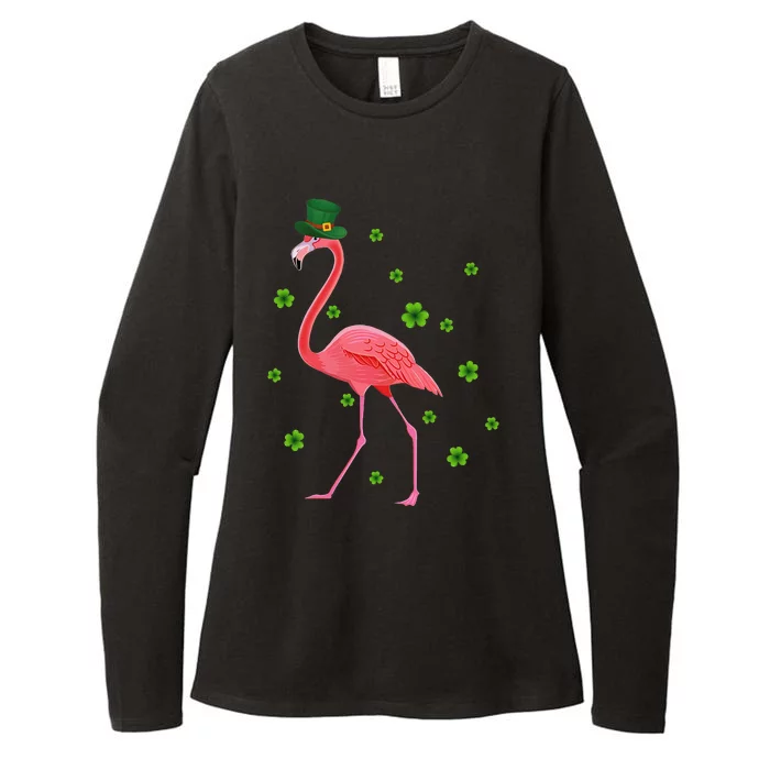 Flamingo St Patricks Day Flamingo Lover Shamrock Womens CVC Long Sleeve Shirt