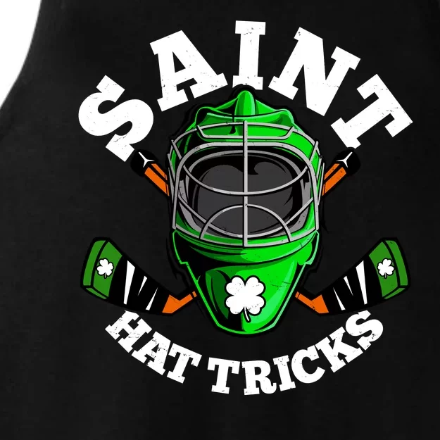 Funny St Patrick's Day Saint Hat Tricks Hockey Player Fan Ladies Tri-Blend Wicking Tank