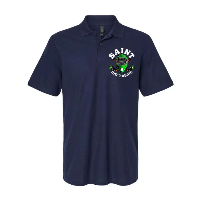 Funny St Patrick's Day Saint Hat Tricks Hockey Player Fan Softstyle Adult Sport Polo