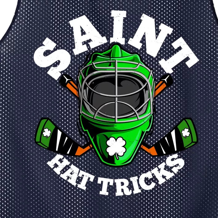 Funny St Patrick's Day Saint Hat Tricks Hockey Player Fan Mesh Reversible Basketball Jersey Tank