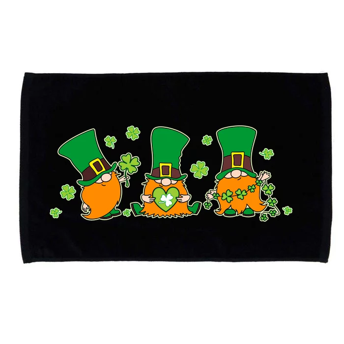 Funny St Patrick's Day Lucky Shamrocks Gnomes Microfiber Hand Towel