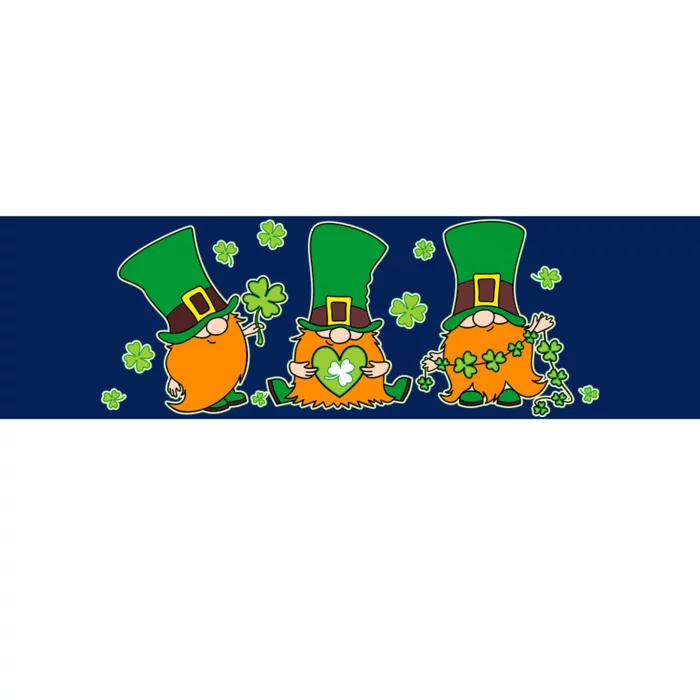 Funny St Patrick's Day Lucky Shamrocks Gnomes Bumper Sticker