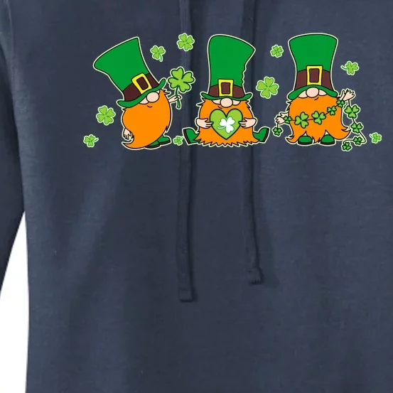 Funny St Patrick's Day Lucky Shamrocks Gnomes Women's Pullover Hoodie