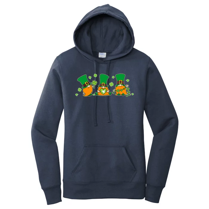 Funny St Patrick's Day Lucky Shamrocks Gnomes Women's Pullover Hoodie