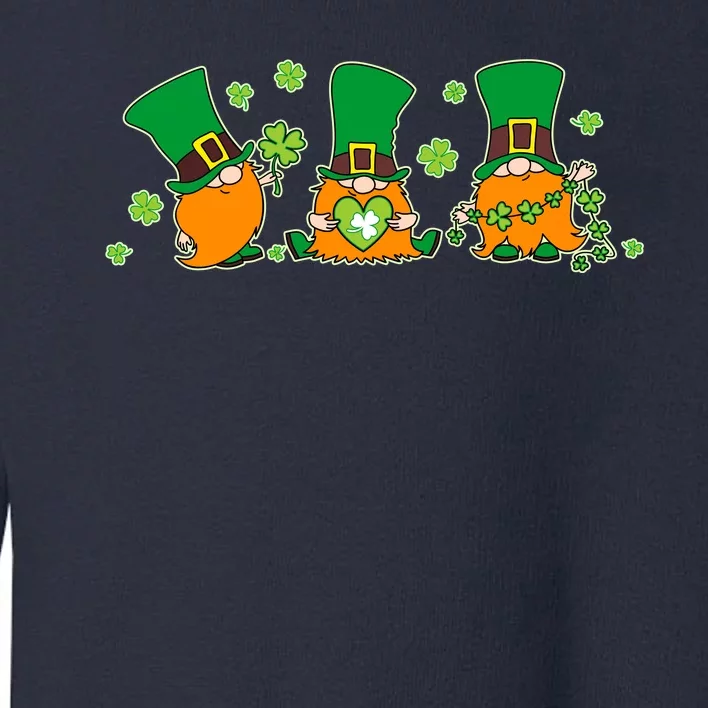 Funny St Patrick's Day Lucky Shamrocks Gnomes Toddler Sweatshirt