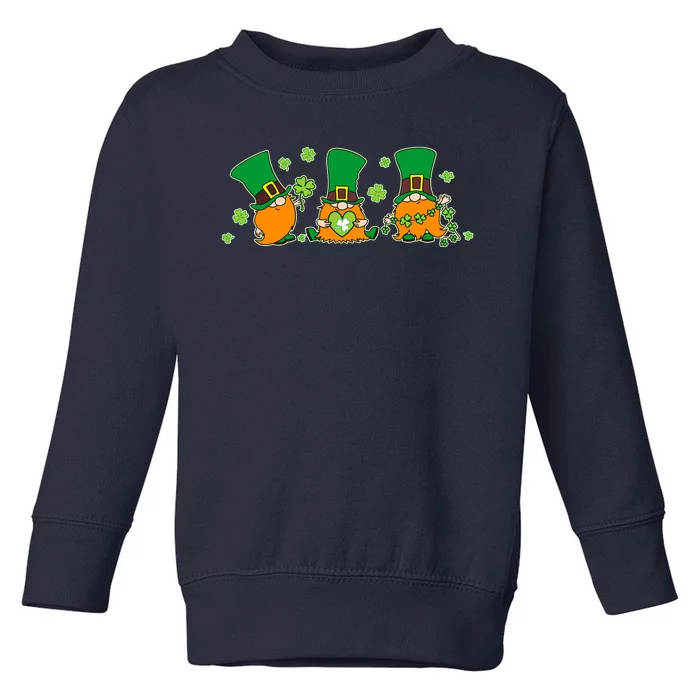 Funny St Patrick's Day Lucky Shamrocks Gnomes Toddler Sweatshirt