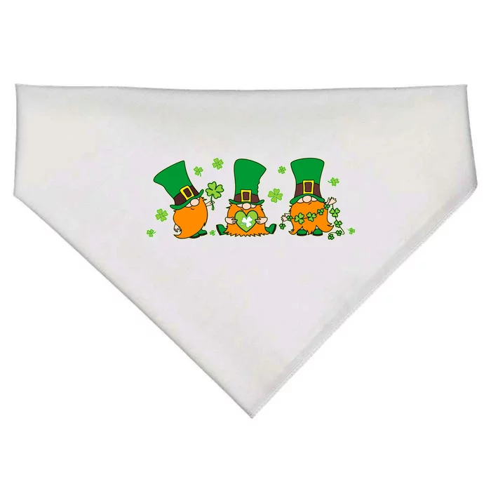 Funny St Patrick's Day Lucky Shamrocks Gnomes USA-Made Doggie Bandana