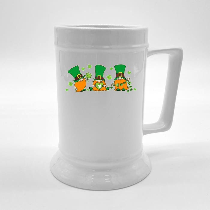 Funny St Patrick's Day Lucky Shamrocks Gnomes Front & Back Beer Stein