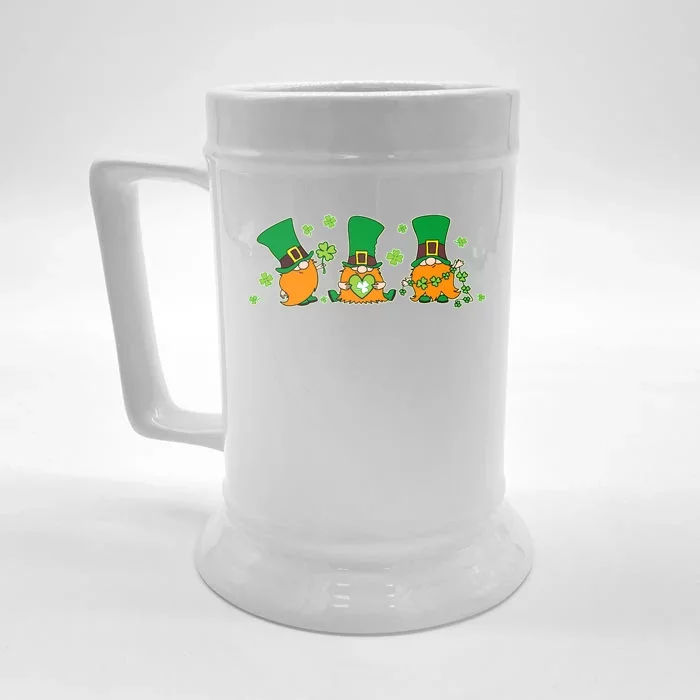 Funny St Patrick's Day Lucky Shamrocks Gnomes Front & Back Beer Stein