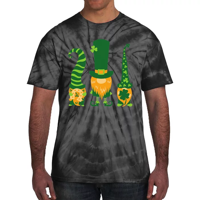 Funny St Patricks Day Green Irish Shamrock St Patrick Gnome Tie-Dye T-Shirt