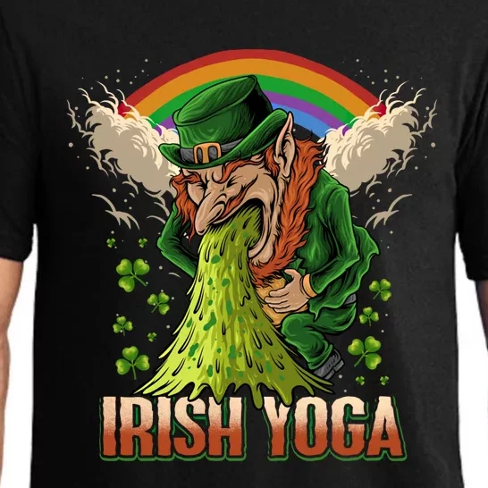 Funny St Patricks Day Drunk Leprechaun Puke Irish Yoga Meaningful Gift Pajama Set