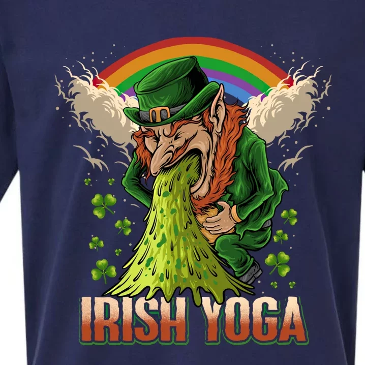 Funny St Patricks Day Drunk Leprechaun Puke Irish Yoga Meaningful Gift Sueded Cloud Jersey T-Shirt