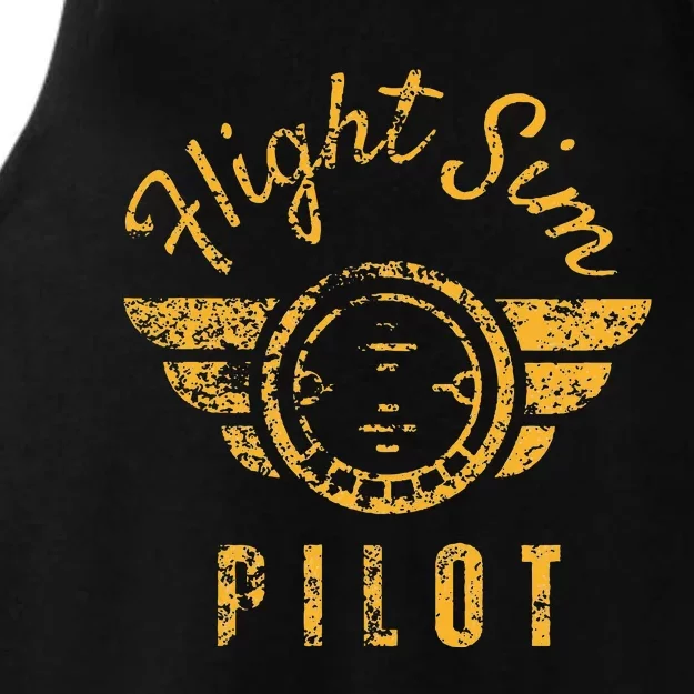 Flight Simulator Pilot Ladies Tri-Blend Wicking Tank