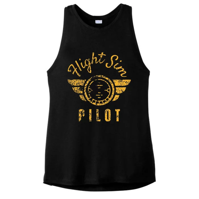 Flight Simulator Pilot Ladies Tri-Blend Wicking Tank