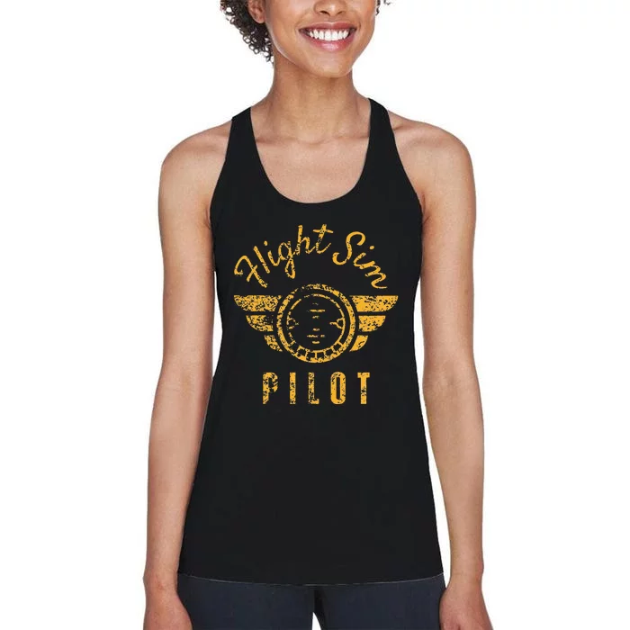 Flight Simulator Pilot Women's Racerback Tank