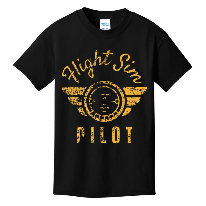 Flight Simulator Pilot Kids T-Shirt