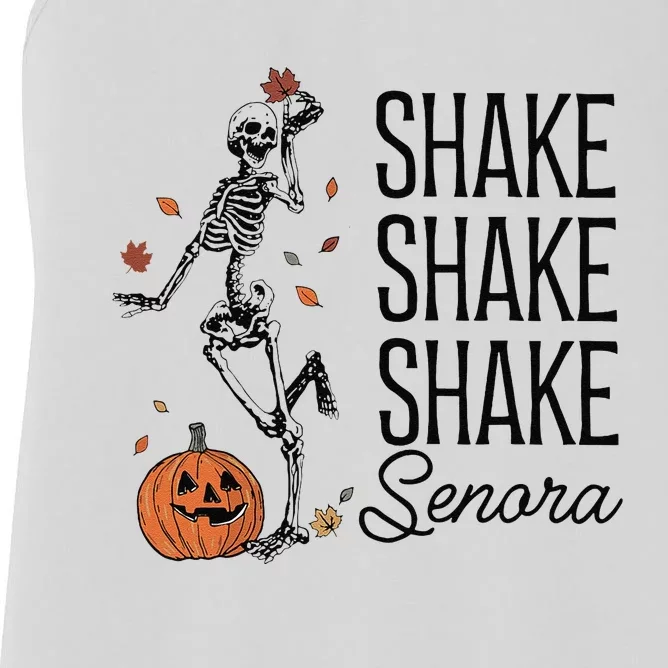 Funny Skeleton Pumkin Halloween Women's Racerback Tank