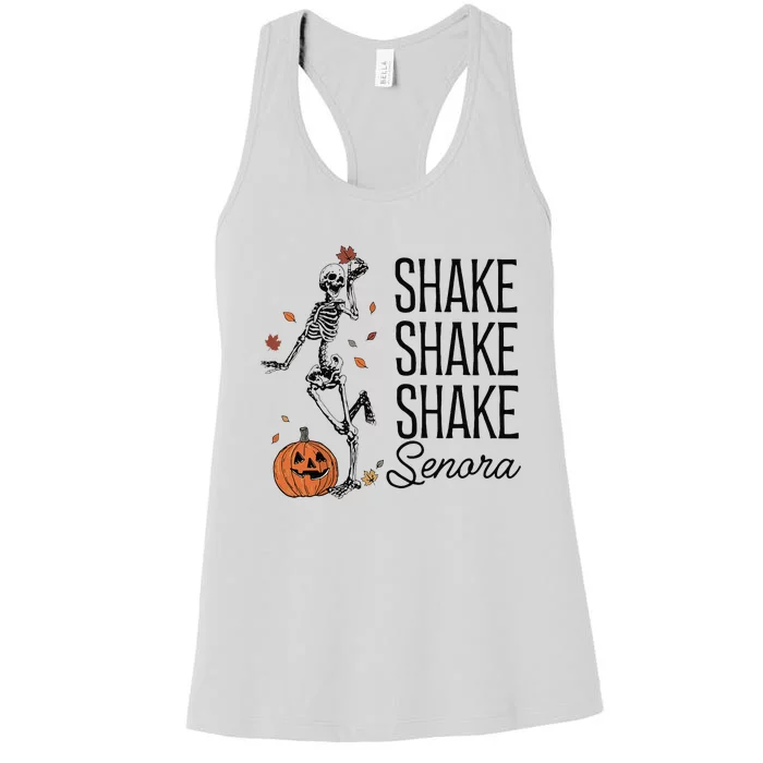 Funny Skeleton Pumkin Halloween Women's Racerback Tank