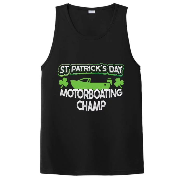 Funny St Patricks Day Adult Humor Motorboating Joke Meaningful Gift Performance Tank