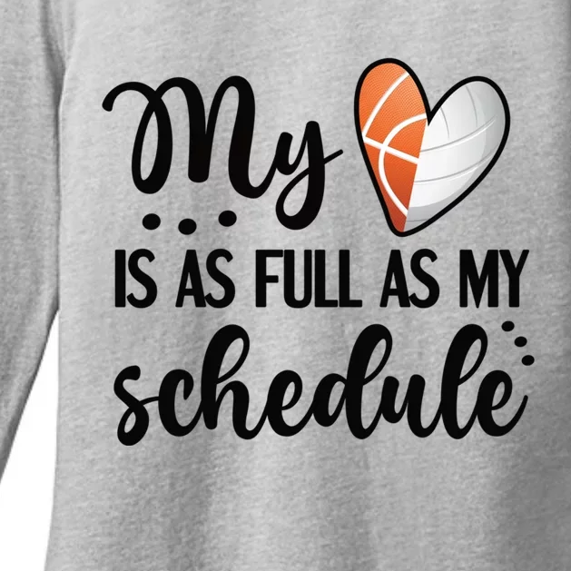 Full Schedule Proud Volleyball Basketball Player Mom Gift Womens CVC Long Sleeve Shirt