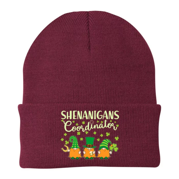 Funny St Patricks Day Shenanigans Coordinator Gnomes Knit Cap Winter Beanie