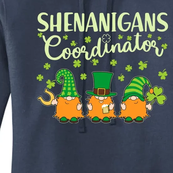 Funny St Patricks Day Shenanigans Coordinator Gnomes Women's Pullover Hoodie