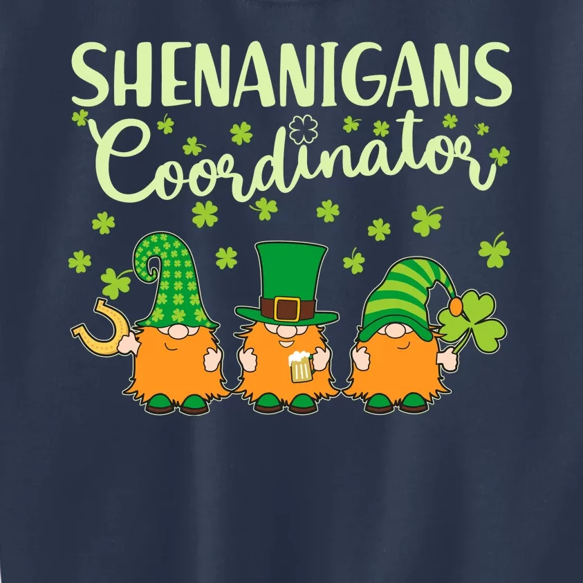 Funny St Patricks Day Shenanigans Coordinator Gnomes Kids Sweatshirt