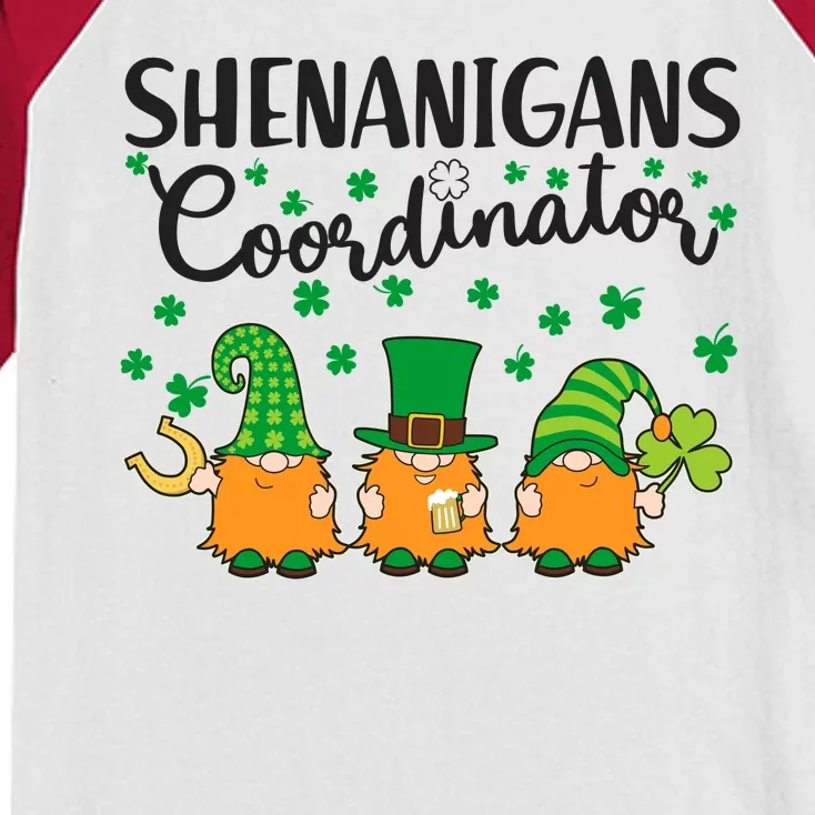 Funny St Patricks Day Shenanigans Coordinator Gnomes Kids Colorblock Raglan Jersey