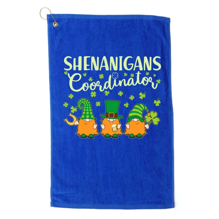 Funny St Patricks Day Shenanigans Coordinator Gnomes Platinum Collection Golf Towel