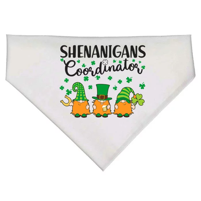 Funny St Patricks Day Shenanigans Coordinator Gnomes USA-Made Doggie Bandana