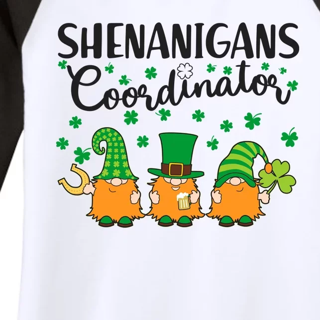 Funny St Patricks Day Shenanigans Coordinator Gnomes Women's Tri-Blend 3/4-Sleeve Raglan Shirt