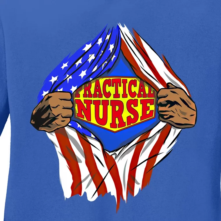 Funny Super Practical Nurse Hero Job Gift Ladies Long Sleeve Shirt