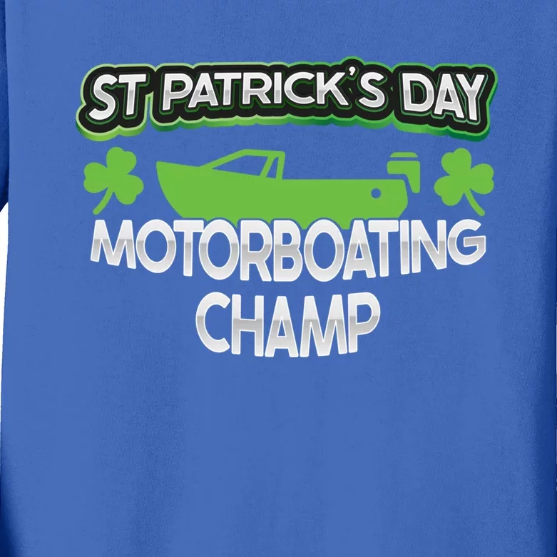 Funny St Patricks Day Adult Humor Motorboating Joke Gift Kids Long Sleeve Shirt