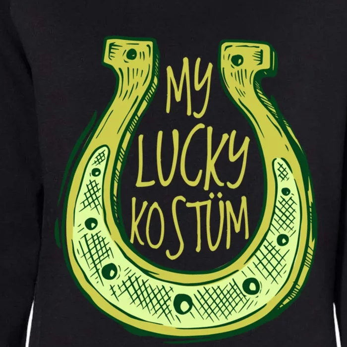 Funny Saint Patrick Day Costume Gift Horseshoe Lucky Design Gift Womens California Wash Sweatshirt