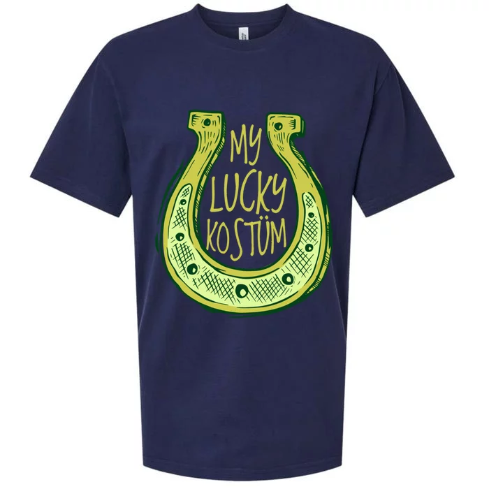 Funny Saint Patrick Day Costume Gift Horseshoe Lucky Design Gift Sueded Cloud Jersey T-Shirt